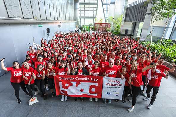 Shiseido employees in Asia Pacific and Travel Retail participate in a charity walk event