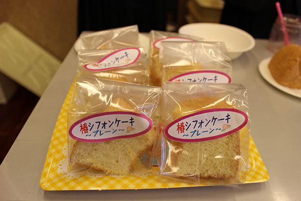 Ofunato Higashi High School with their food and sweets that contain camellia oil