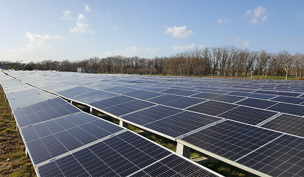 Solar panels at the Gien factory (France)