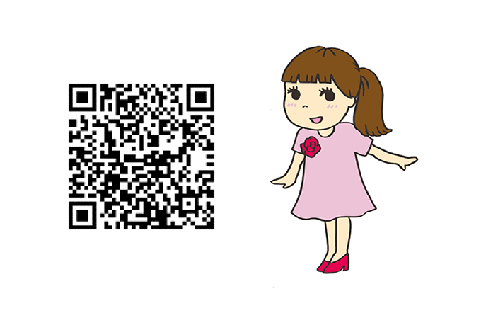 「LINEで美容相談」QRコードとチャットボットキャラクター「AIみみちゃん」