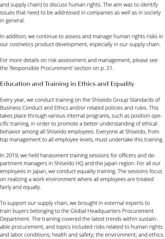 and supply chain) to discuss human rights  The aim was to identify issues that need to be addressed in companies as w   