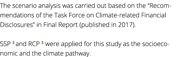 The scenario analysis was carried out based on the  Recommendations of the Task Force on Climate-related Financial Di   